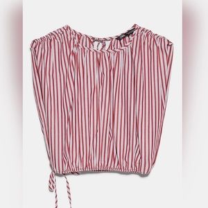 Zara Striped Poplin Top